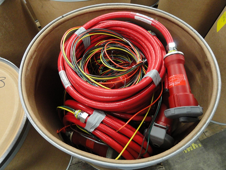 Type LFMC - Red Conduit with IEC309 Device in a Fiber Barrel