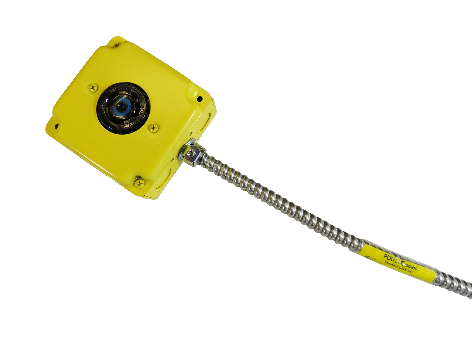 MC (Metal Clad) Cable Assembly with yellow box and conduit label