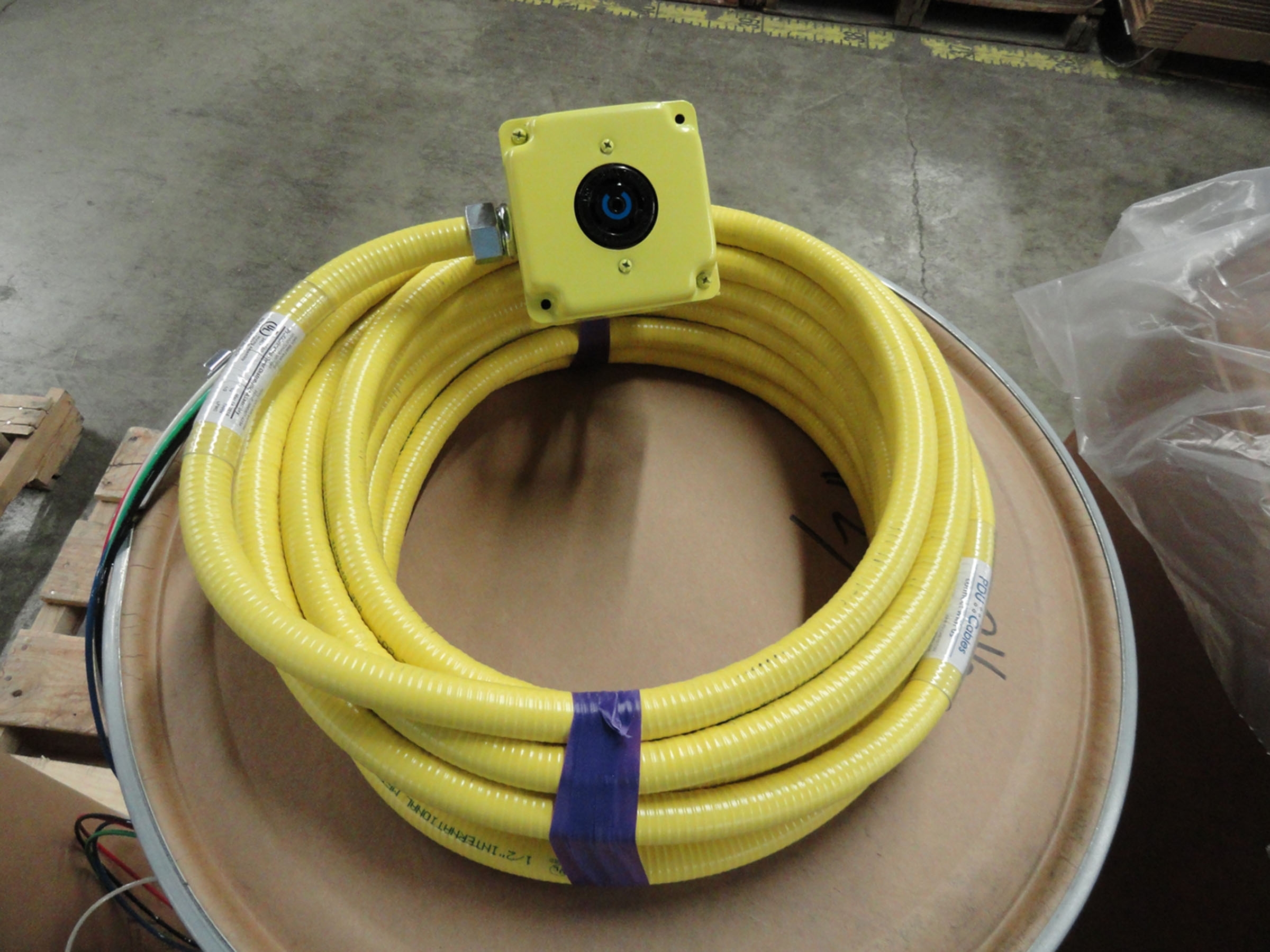 Type LFMC - Yellow Conduit with Yellow 1900 style Box