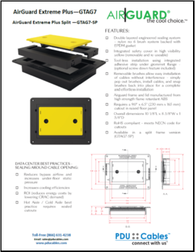 AirGuard Extreme Plus Split (GTAG7-SP) Dimensional Drawings